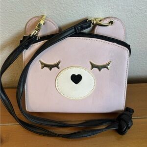 Betsey Johnson Pink Bear Crossbody Bag